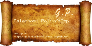 Galambosi Polikárp névjegykártya